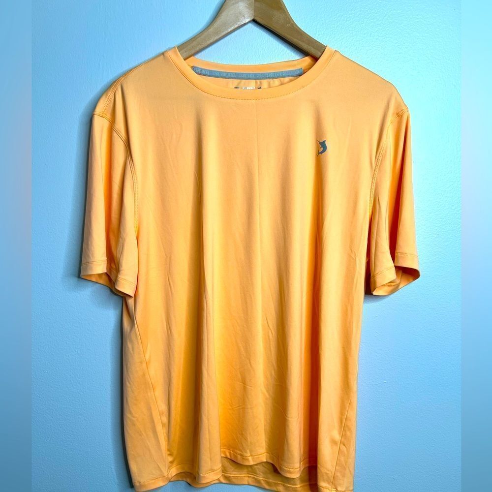 Reel Legends Men's M Peach Short Sleeve Button-Up Shirt UPF 50+